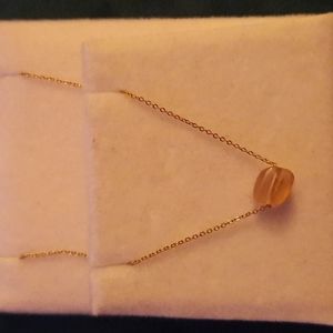 Dainty pink quartz necklace